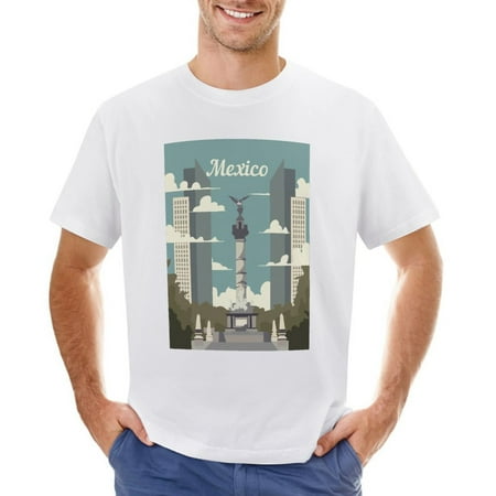 Mexico Men’s Graphic T-shirt Vintage Short Sleeve Sport Tee White L