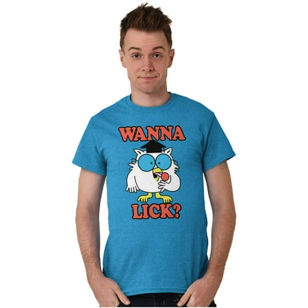 Wanna Lick? Mr. Owl Tootsie Pop Funny Men S Graphic T Shirt Tees Brisco Brands 5X