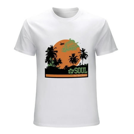 Soul Men’s Graphic T-shirt Vintage Short Sleeve Sport Tee White L