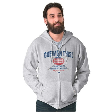 Dubble Bubble Gum Chew on This Baseball Zip up Hoodie Men S Women S Brisco Brands 5X