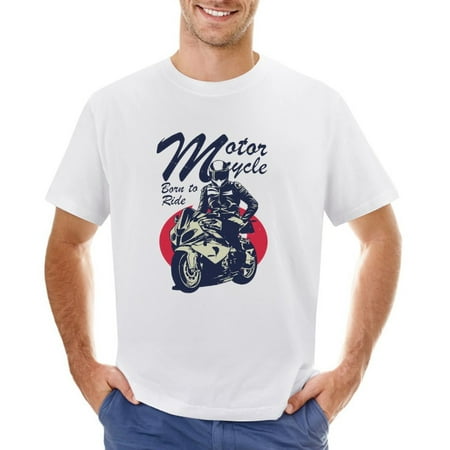 SUPER BIKE RIDE HARD or DIE Men’s Graphic T-shirt Vintage Short Sleeve Sport Tee White L