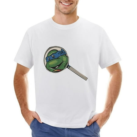 Magnifying Glass Men’s Graphic T-shirt Vintage Short Sleeve Sport Tee White L