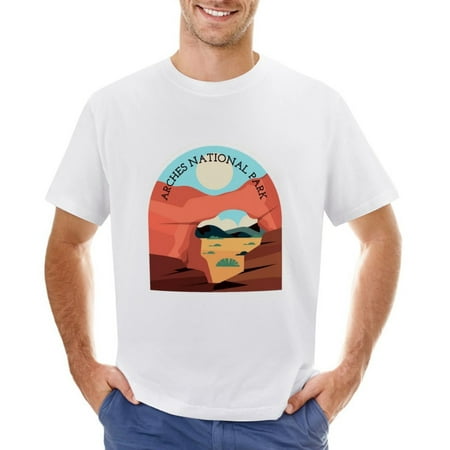 Vtg City Landscape Men’s Graphic T-shirt Vintage Short Sleeve Sport Tee White L