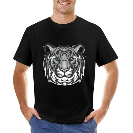 White Tigers Sport Team Men’s Graphic T-shirt Vintage Short Sleeve Sport Tee Black L