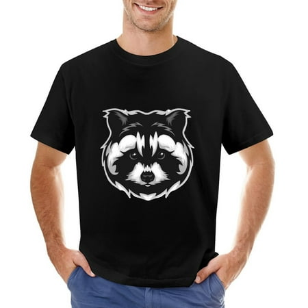 Bear White Ground Men’s Graphic T-shirt Vintage Short Sleeve Sport Tee Black L