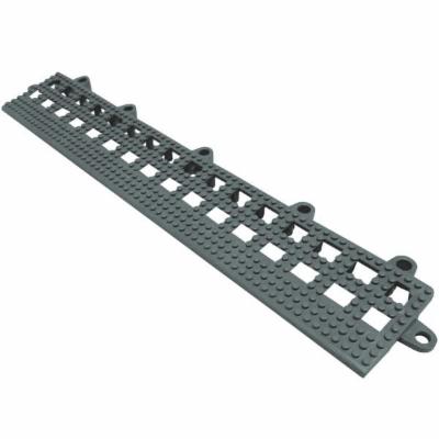 Cactus Mat 2554-EB Dri-Dek 2 X 12 Gray Vinyl Interlocking Beveled Edge Drainage Floor Tile - 9/16 Thick