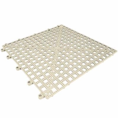 Cactus Mat 2554-at Dri-Dek Almond 12 X 12 Vinyl Slip-Resistant Interlocking Drainage Floor Tile - 9/16 Thick