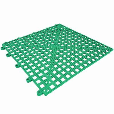 Cactus Mat 2554-GT Dri-Dek Kelly Green 12 X 12 Vinyl Slip-Resistant Interlocking Drainage Floor Tile - 9/16 Thick