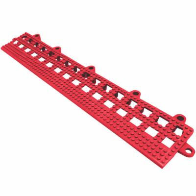 Cactus Mat 2554-RB Dri-Dek 2 X 12 Red Vinyl Interlocking Beveled Edge Drainage Floor Tile - 9/16 Thick