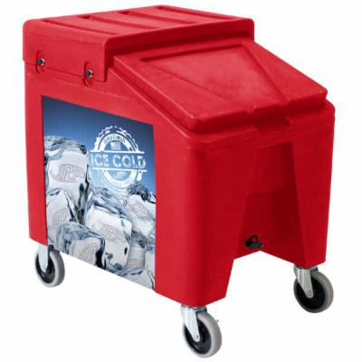 IRP 5075 Red Ice Caddy II 140 Lb. Mobile Ice Bin / Beverage Merchandiser