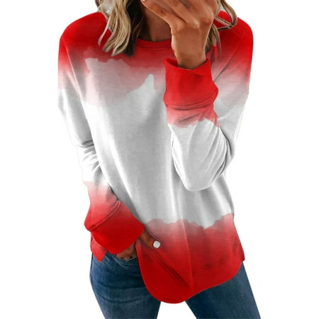 GWAABD Crew Neck Sweaters Women Autumn Winter Casual Hoodie Sweatshirt Printed Long Sleeve Pullover Sweatshirt