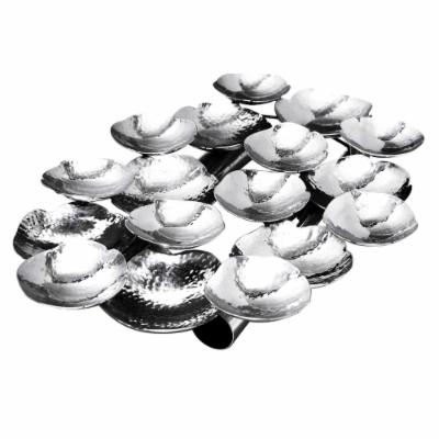 Eastern Tabletop 9335 18 X 12 Stainless Steel Hors D'oeuvres Hammered Sectional Platter
