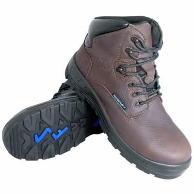 Genuine Grip 6051 Poseidon Men's Size 4.5 Medium Width Brown Waterproof Composite Toe Non Slip Full Grain Leather Boot