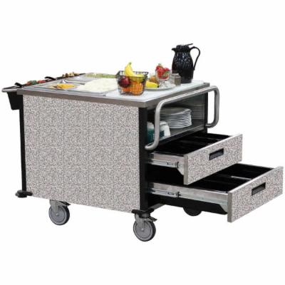 Lakeside 6755 SuzyQ Gray Sand Dining Room Meal Serving System with Two Heated Wells - 208V