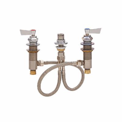 Fisher 2658 Deck Mounted 1/2 Brass Faucet Base with Widespread Base, Check Stems, Swivel Outlet, and Lever Handles