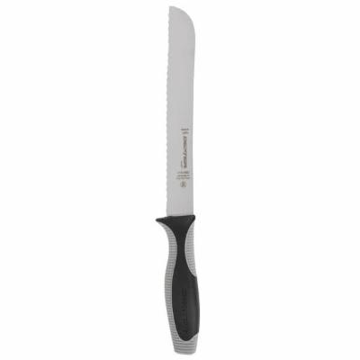 Dexter V-lo Stainless Steel Scalloped Bread Knife with Black Santoprene® Handle - 8 L Blade