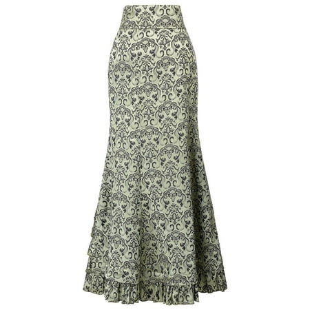 GWAABD Wrap Skorts for Women Skirt Bodycon Vintage Fishtail Style Retro Punk Long Skirt Ruffle Women Skirt