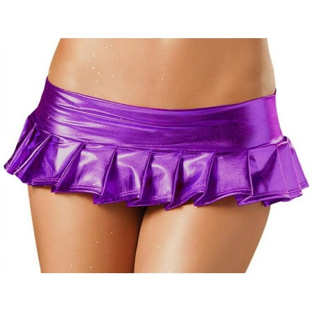 CLZOUD Women S Lingerie  Sleep Purple Women Lingerie Metallic Pajamas Leather Performance Mini Skirt Clubwear
