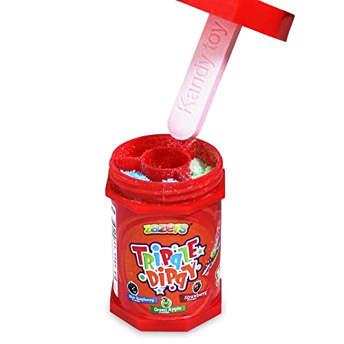 Lollipop and Sour Powder Candy, 3 Pack of Zazers Assorted Triple Dippy Candy, Pop Candy with 3 Flavored Sour Candy Powder (Kosher, 1.23 OZ Each Bottle thumbnail