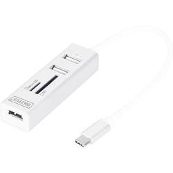 Digitus DA-70243 3-port USB 2.0 Hub Aluminium USB C OTG SD Reader