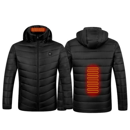 CLZOUD Woman Elegant Casual Blouse Black Heating Vest USB 2 Piece Male and Female Charging HeatingHeated Coat Graphene Cotton Heating Heated Coat M