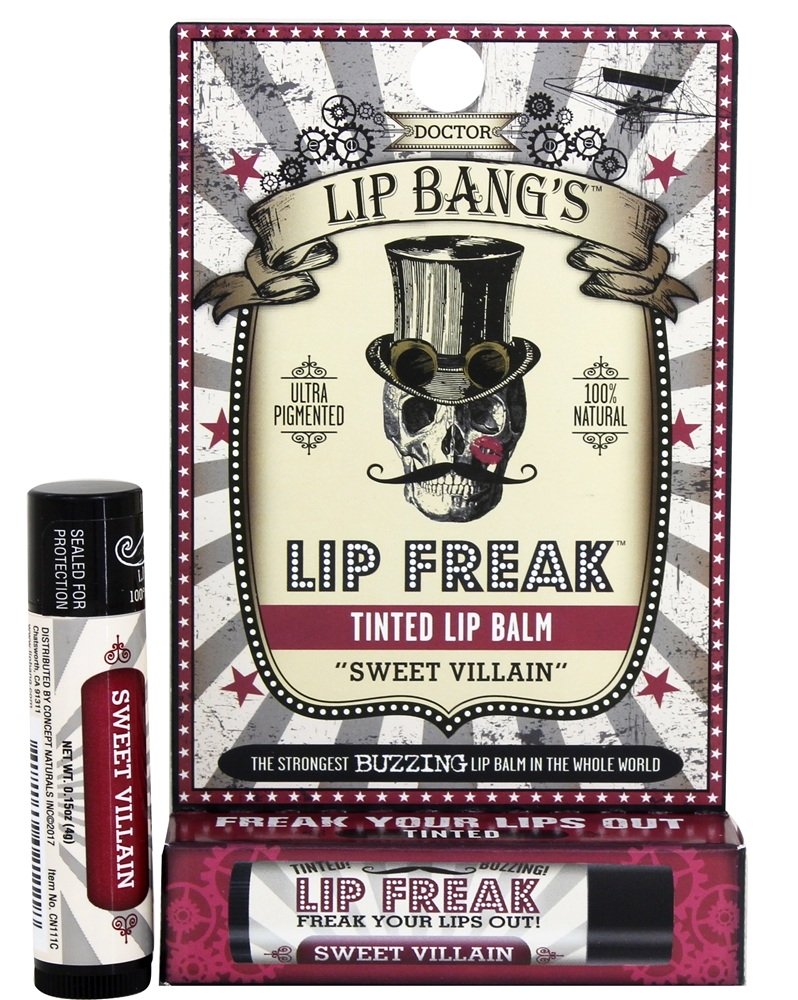Dr. Lip Bang S - 100% Natural Lip Freak Tint Lip Balm Sweet Villain Berry - 0.15 Oz.