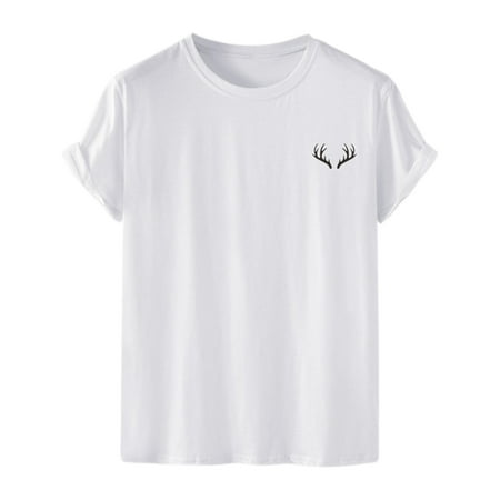 HAPIMO Casual Classic Fit Tee Clothes Men S Summer Shirts Crewneck Fashion Tops Short Sleeve T-Shirt for Men Graphic Print Blouse White L