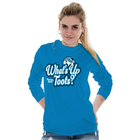 What up Toots Cute Mr Owl Tootsie Pop Women S Long Sleeve T Shirt Brisco Brands L