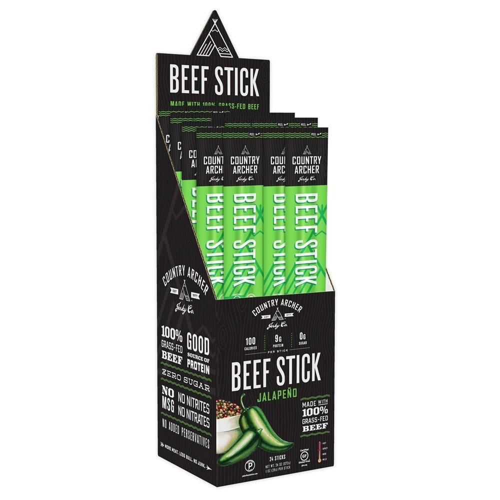 Country Archer - All Natural Beef Stick Jerky Jalapeno - 24 Stick(s)