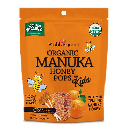 Wedderspoon - Organic Manuka Honey Pops Orange - 24 Count