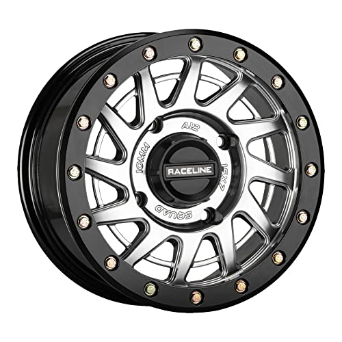 15x7 Raceline A12SB Squad Hyper Silver W/ Black Ring UTV Wheel 4x156 (38mm)