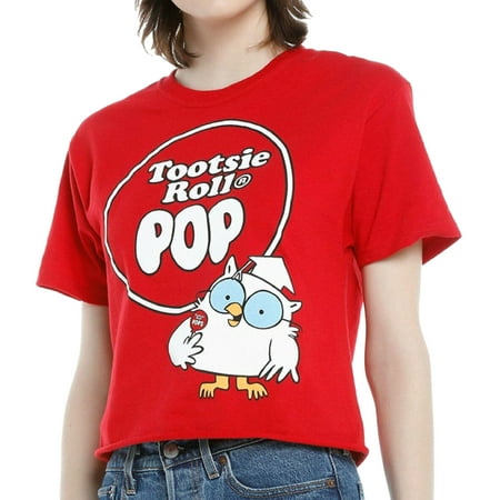 Tootsie Roll Pop Junior Women S Red Crop T-Shirt