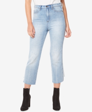 BUFFALO Womens Light Blue Frayed Hem Cropped Jeans Size: 33 Waist