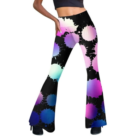GWAABD Jeans for Womens Length Full Casual Pants Flare Leg High Waist Trousers