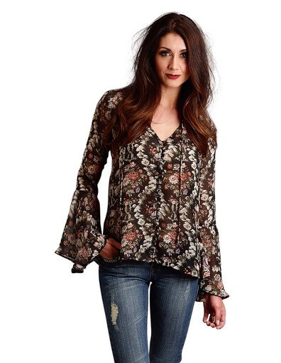 Stetson Western Shirt Womens Button L/S 11-050-0590-1021 BL