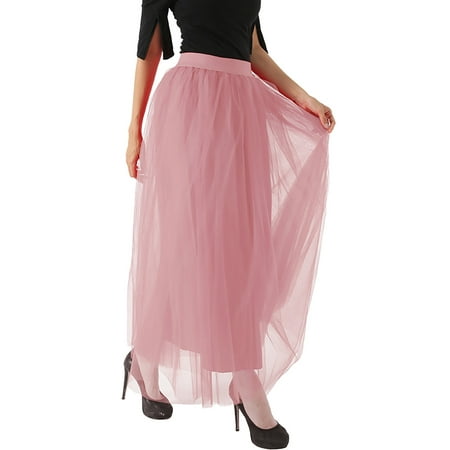 GWAABD Skirt for Women Tiered Layered Mesh Ballet Prom Party Tulle Tutu a Line MIDI Skirt