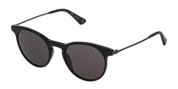Police Men's SPL571N SPL/571/N 0700 Black Fashion Oval Sunglasses 50mm
