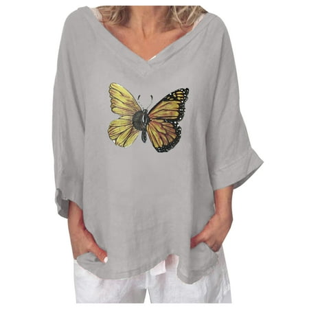 GWAABD Tops for Women T-Shirt Top for Women Party Fashion Loose Top