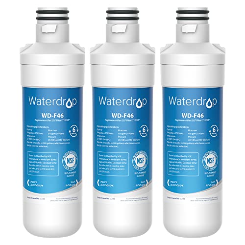 Waterdrop LT1000PC ADQ747935 MDJ64844601 Refrigerator Water Filter, Replacement for LG® LT1000P®, ADQ74793501, ADQ74793502, Kenmore 46-9980, 9980, L
