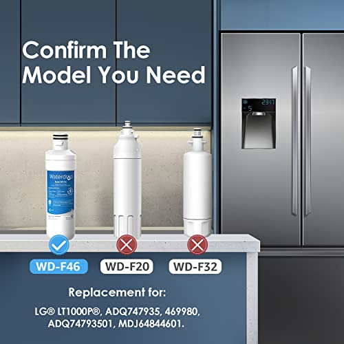 Waterdrop LT1000PC ADQ747935 MDJ64844601 Refrigerator Water Filter, Replacement for LG® LT1000P®, ADQ74793501, ADQ74793502, Kenmore 46-9980, 9980, L thumbnail