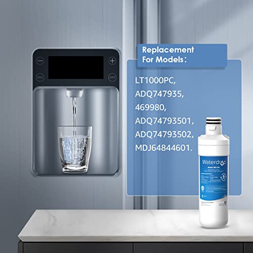 Waterdrop LT1000PC ADQ747935 MDJ64844601 Refrigerator Water Filter, Replacement for LG® LT1000P®, ADQ74793501, ADQ74793502, Kenmore 46-9980, 9980, L thumbnail