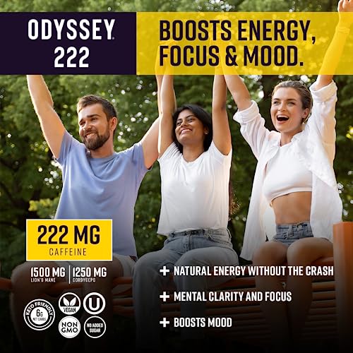 Odyssey Elixir Energy and Focus Sparkling Mushroom Drink  222mg Pineapple Mango Flavor 12 Fl Oz (Pack of 12) thumbnail