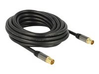 DeLOCK - Antennenkabel - IEC-Anschluss (W) - IEC-Anschluss (M) - 5,0m - (RG-6/U) - 85 DB - Schwarz (88925)