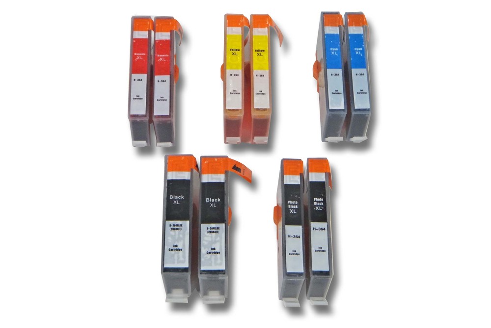 Vhbw 10x Kompatible Ersatz Tintenpatrone Druckerpatrone Set Mit Chip Für Drucker HP Deskjet 3070, 3
