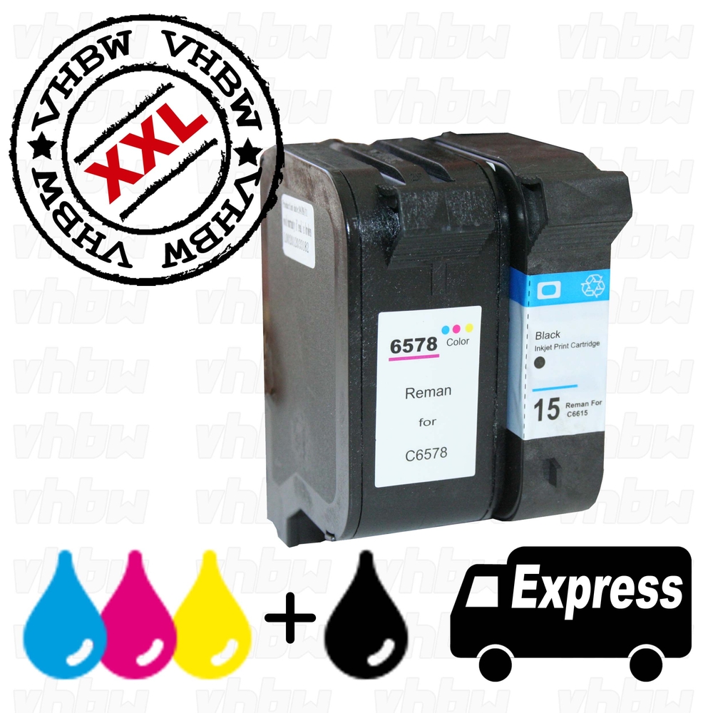 Vhbw 2x Kompatible Ersatz Tintenpatrone Druckerpatrone Set Für Drucker HP OfficeJet 5105, 5110, 511