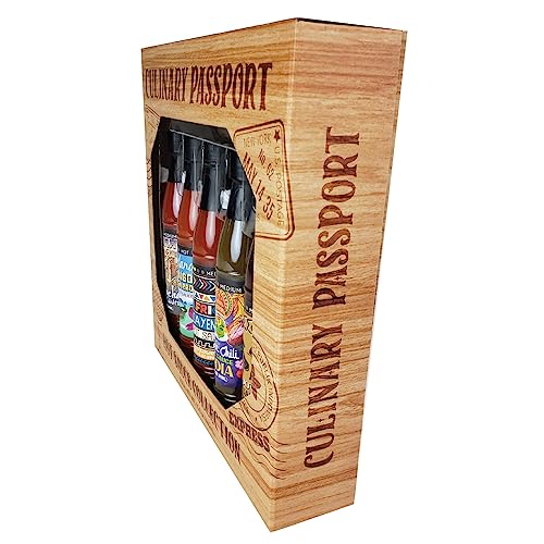 Culinary Passport 5 Ct Gift Set, Variety Hot Sauce Box with Sriracha, Mango-Habanero, Cayenne, Green Chili, and Chipotle Hot Sauce, 15 Fl Oz, Gifts Fo thumbnail