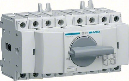 Hager 4-Pole Cable Changeover Switch -, IP20, 40 a, 6 W