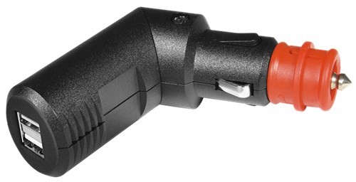 2-fach Winkel-USB-Ladestecker - Winkel-Universalstecker Für Zigarettenanzünder- Und Kfz.