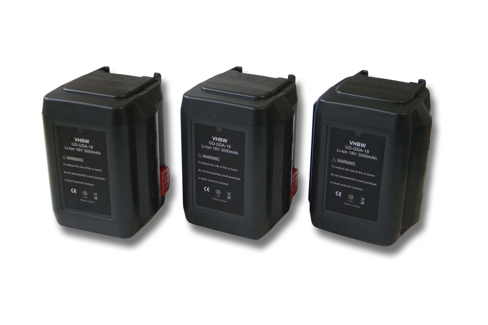 Vhbw Sparset 3x Li-Ion Akku 3000mAh (18V) Für Werkzeuge Gardena ErgoCut 48-Li, 8878 Wie 8835-U, 883