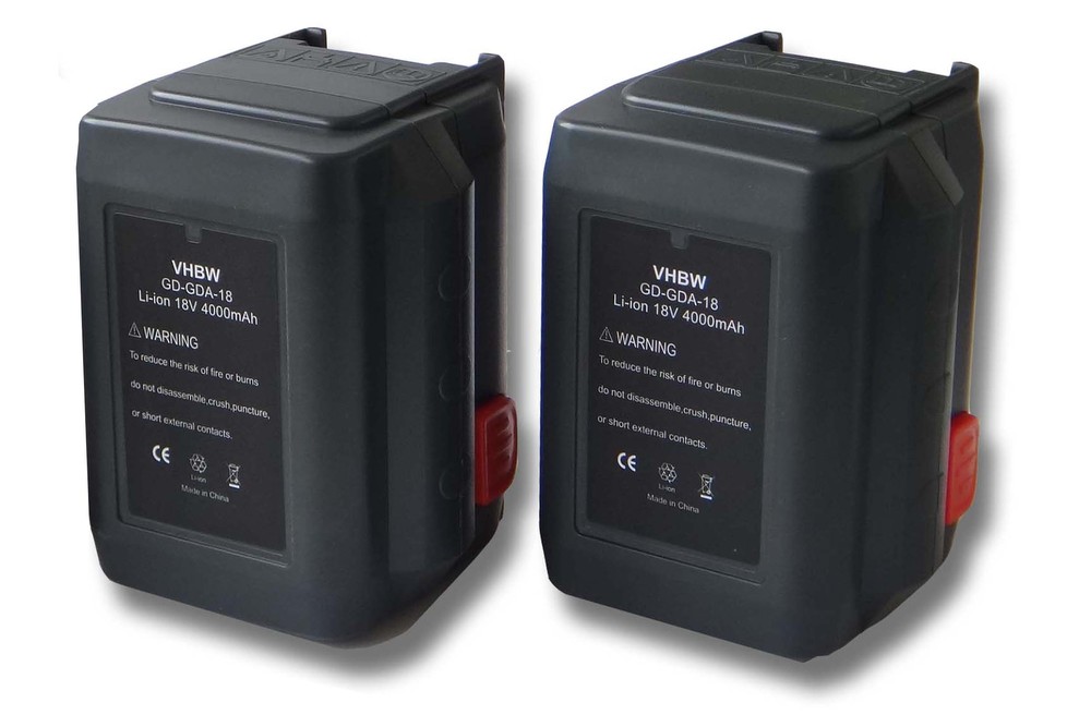 Vhbw Sparset 2x Li-Ion Akku 4000mAh (18V) Für Werkzeuge Gardena CST 2018-Li Wie 8835-U, 8835-20, 88
